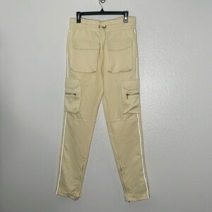Guapi Track Pants Men 36 Limited Edition Yellow Cargo Zipper Joggers Drawstring